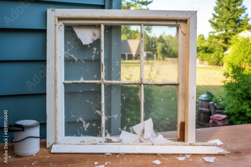 window pane removed from window frame