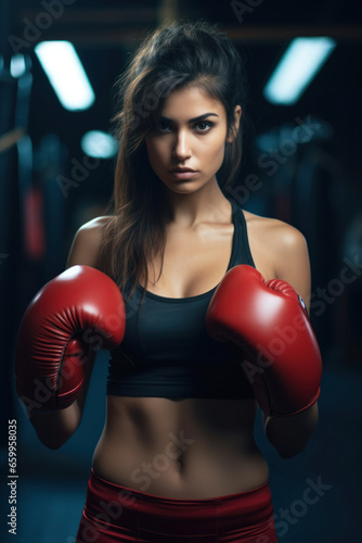 Young athletic girl in the gym doing boxing © Evgeniya Fedorova