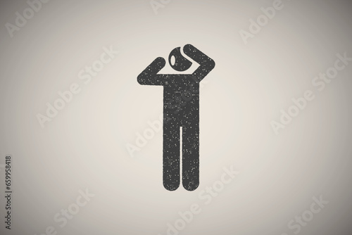 Bleed, blood, gum icon vector illustration in stamp style