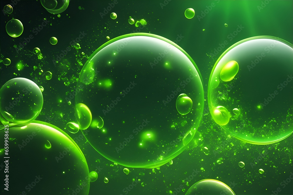 Green bubbles abstract background