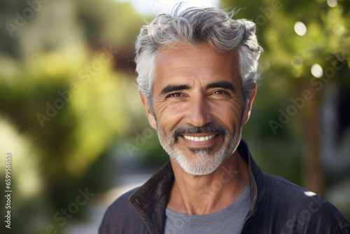 Portrait of an Italian elderly man outdoors