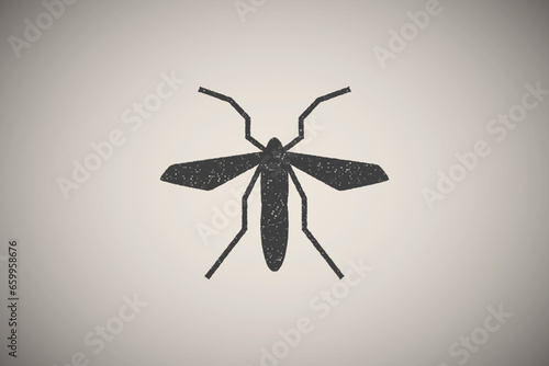 Aedes, dengue, sign, zika icon vector illustration in stamp style