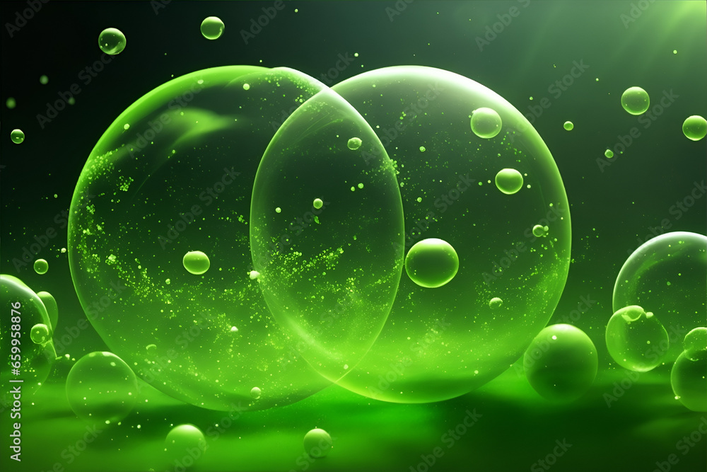 Green bubbles abstract background