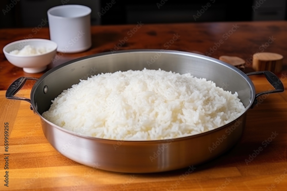 cooked rice left uncovered overnight on the table cooked rice left uncovered overnight on the table