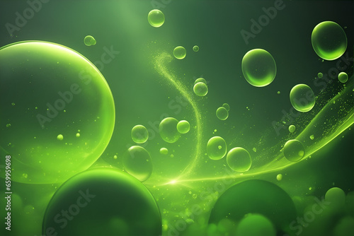 Green bubbles abstract background