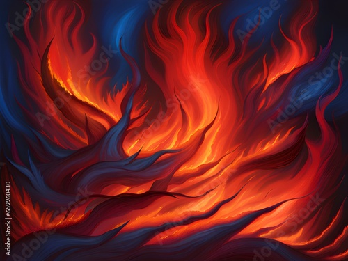 red and blue fire flame pattern background