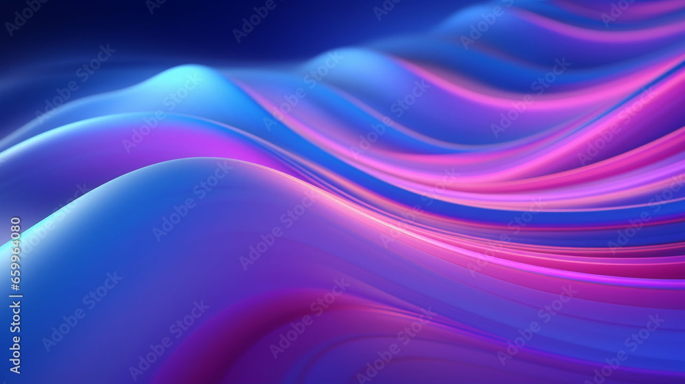 Fototapeta premium Sculpted Rhapsody: A Mesmerizing 3D Ballet of Melted, Multicolored Chrome Foiled Liquid Waves in Abstract Elegance with Shining Hues