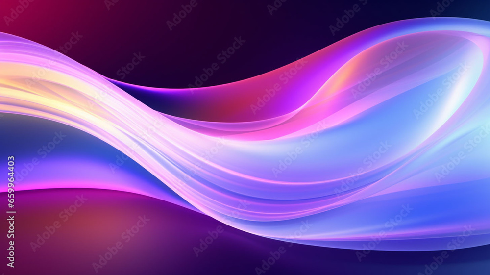 Fototapeta premium Serenading Spectra: A Mesmeric 3D Symphony of Melted, Multicolored Chrome Foiled Liquid Waves in an Abstract Overture with Shining Hues 