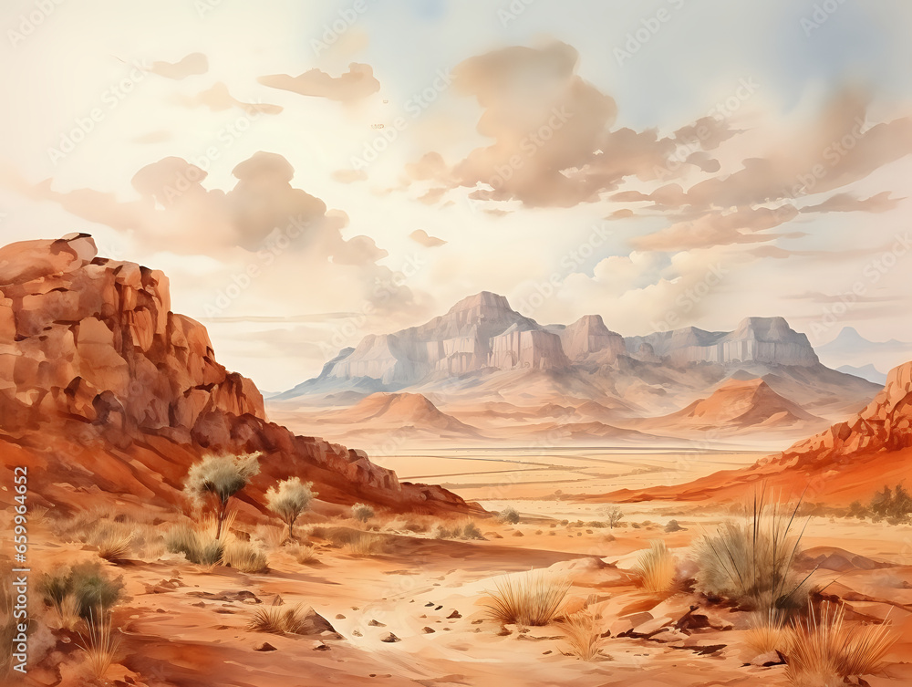 Naklejka premium abstract desert, canyon panorama landscape