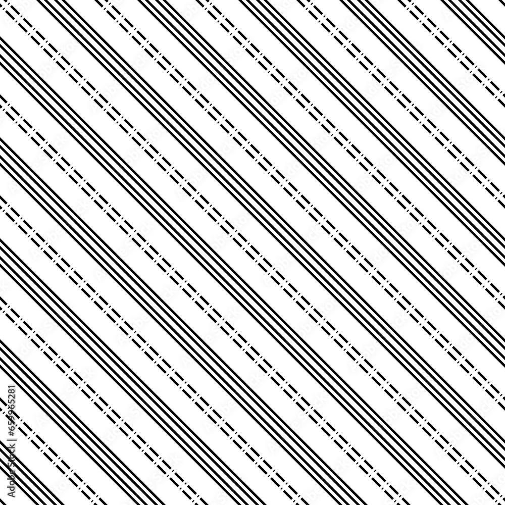 Black diagonal lines. Striped wallpaper. Seamless surface pattern design with symmetrical linear ornament. Stripes motif. Digital paper for page fills, web designing, textile print. Vector art. Black diagonal lines. Striped wallpaper. Seamless surface pattern design with symmetrical linear ornament. Stripes motif. Digital paper for page fills, web designing, textile print. Vector art.