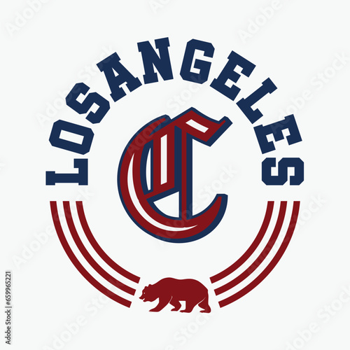 vector los angeles logo design for t shirt, poster or your brand
