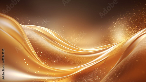 A 3D Rendered Abstract Background Embellished with Multicolored Gold Liquid Bubbles and Flowing Wavy Patterns, Exuding Opulence and Elegance, Tailor-Made for Luxury Design, Artistic Expression, 