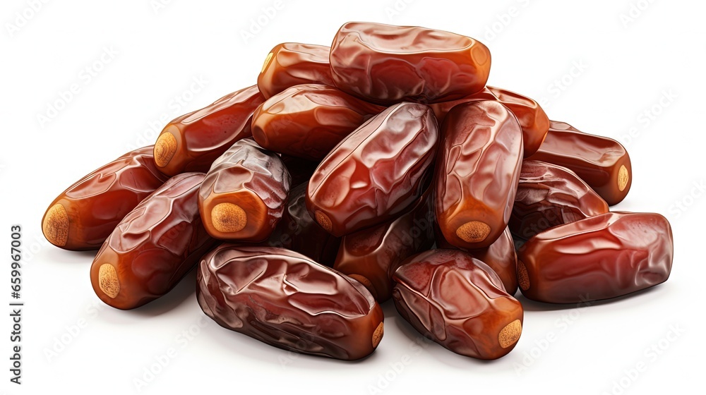 Pile of tasty dry dates isolated on white background. Arabic food Pile of tasty dry dates isolated on white background. Arabic food