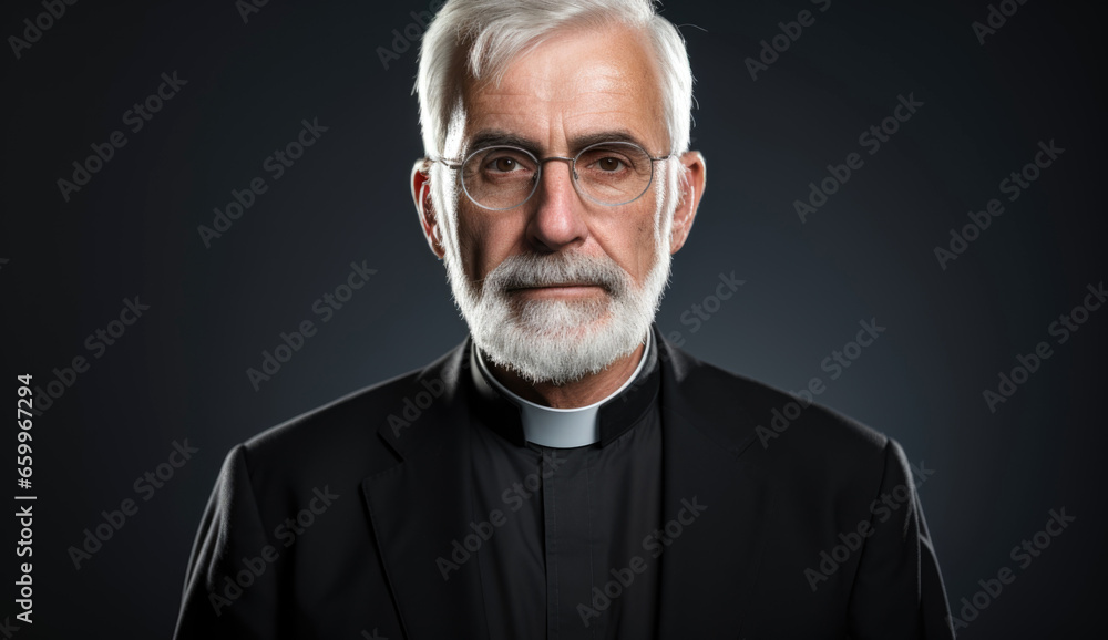 Portrait of a male priest in a church Portrait of a male priest in a church