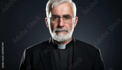 Portrait of a male priest in a church © marimalina