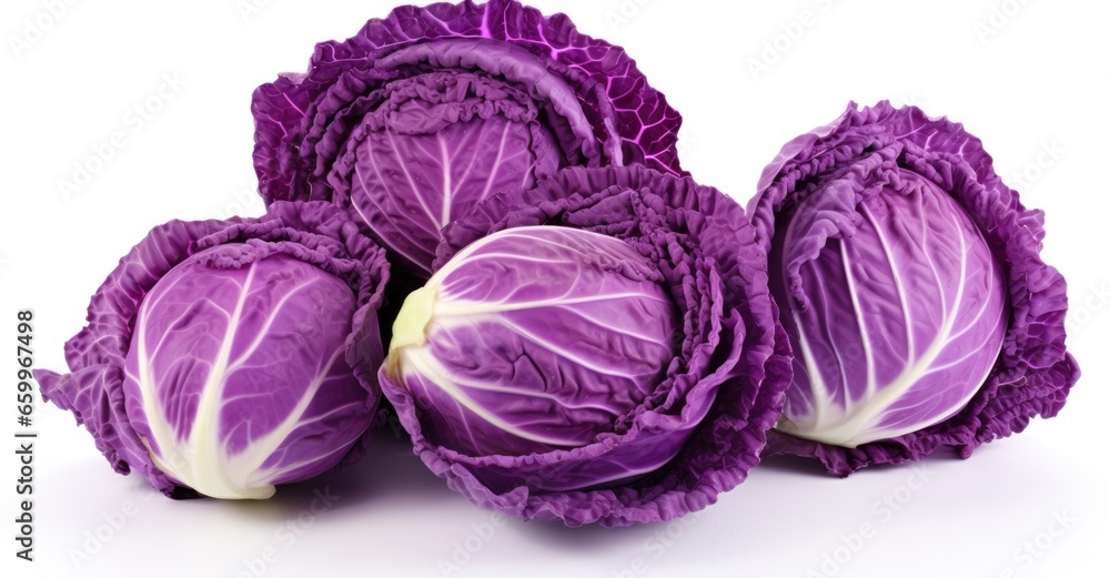 Obraz premium red cabbage isolated on white background