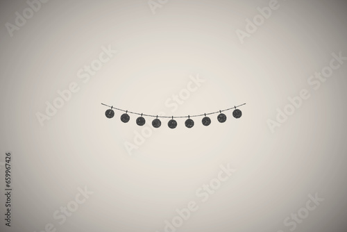 Christmas lights for poster colored icon vector illustration in stamp style