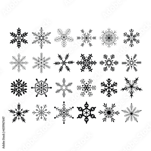 snowflake icons snowflakes collection design