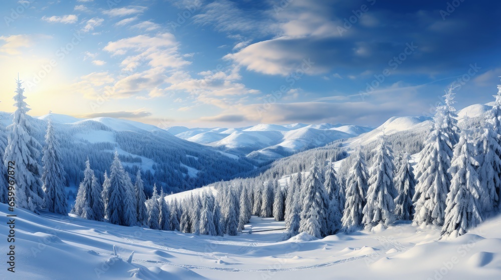 beutiful winter panorama in black forest germany