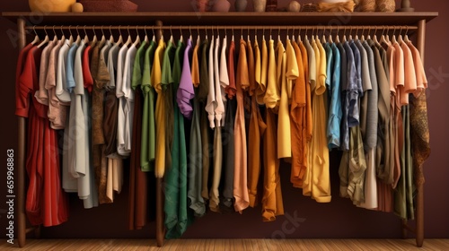 Different clothes on the rack
