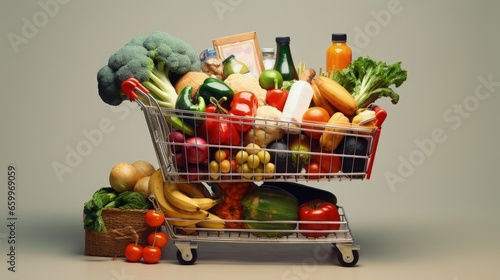 Shopping cart groceries