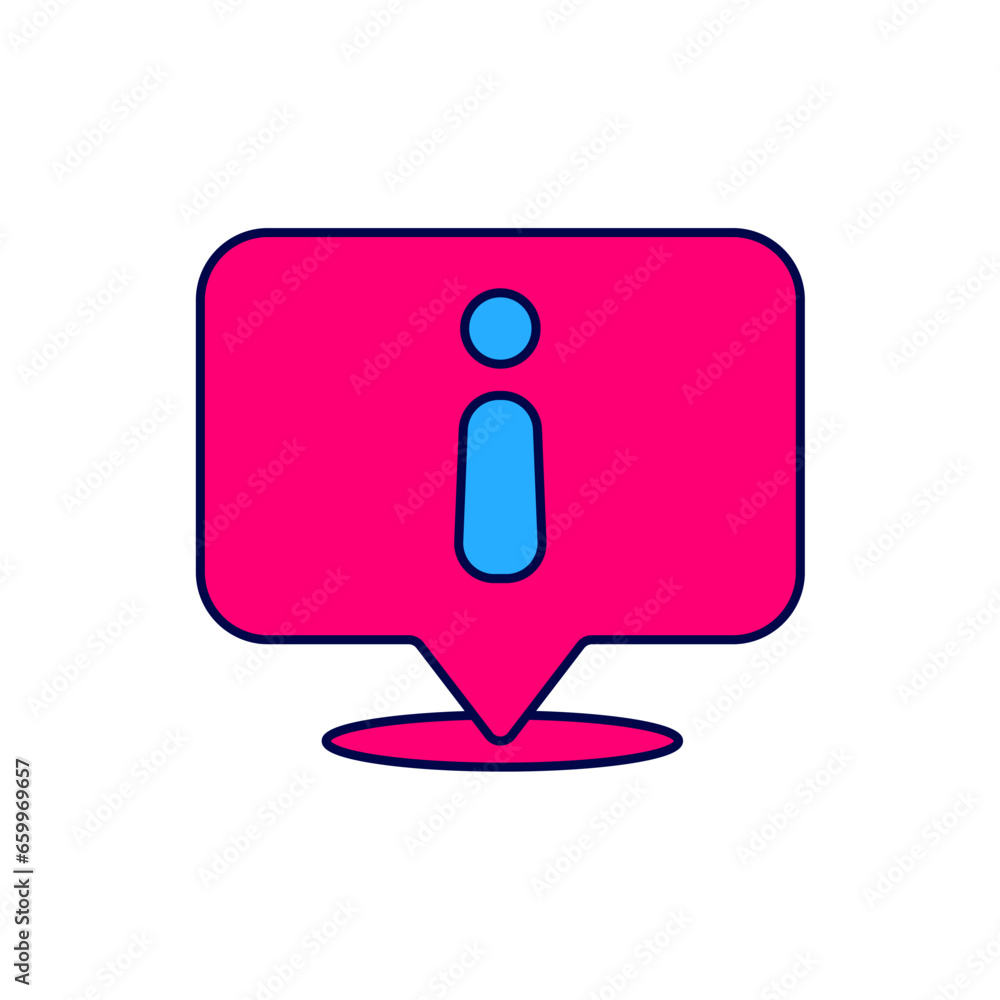 Filled outline Information icon isolated on white background. Vector Filled outline Information icon isolated on white background. Vector