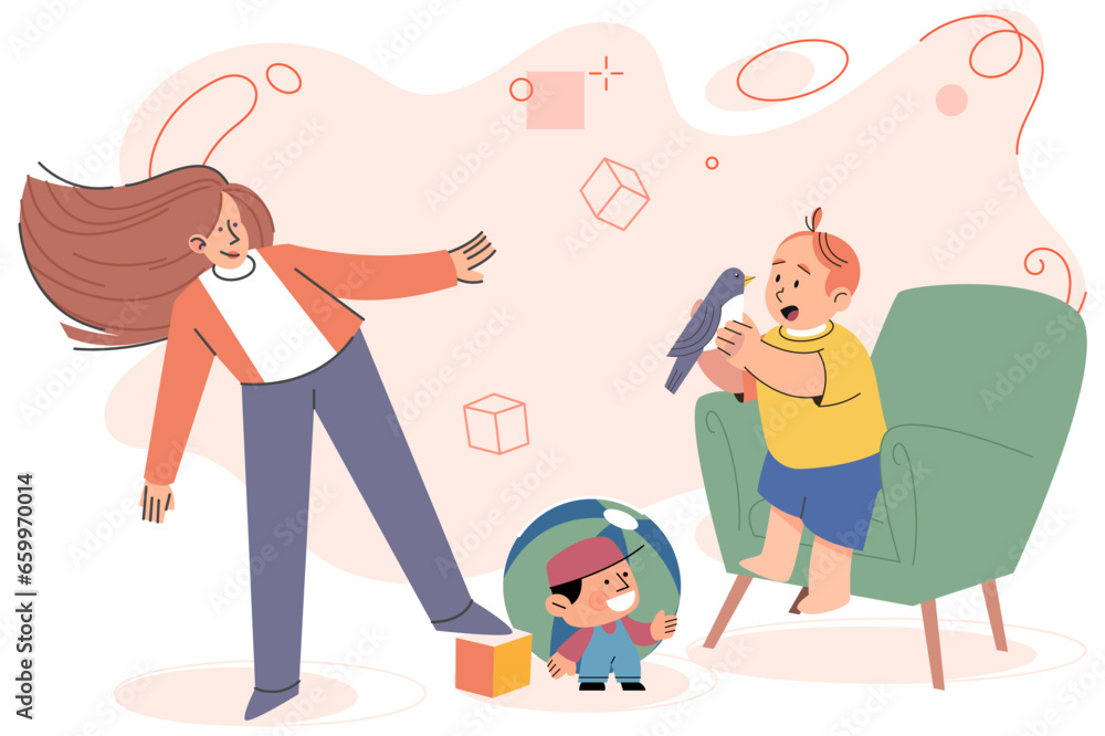 Game together. Family fun. Friendship time. Vector illustration. Engaging in game with others brings out sense of community and togetherness People playing games together create positive and uplifting Game together. Family fun. Friendship time. Vector illustration. Engaging in game with others brings out sense of community and togetherness People playing games together create positive and uplifting