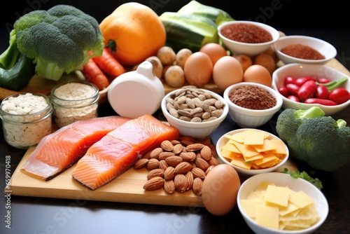 an assortment of dietary food items for a specific food intolerance