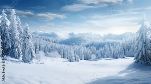 beutiful winter panorama in black forest germany