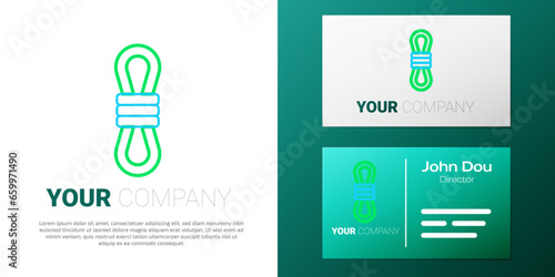 Line Climber rope icon isolated on white background. Extreme sport. Sport equipment. Colorful outline concept. Vector