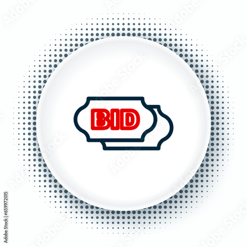 Line Bid icon isolated on white background. Auction bidding. Sale and buyers. Colorful outline concept. Vector
