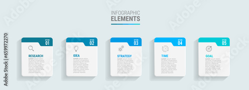 Business infographic template design icons 5 options or steps 