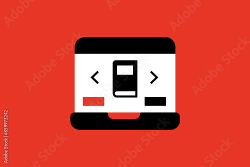 online book store illustration.  Vector illustration  in flat style design.