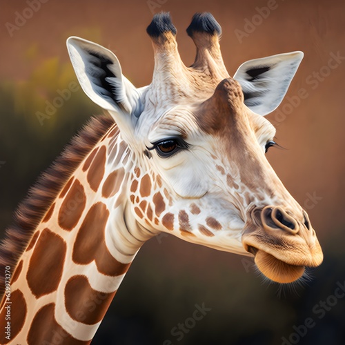 giraffe close up side portrait 