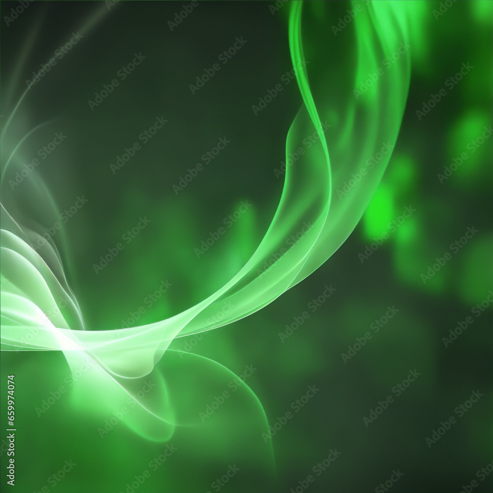 Obraz premium abstract green background - Dark green background - Green abstract - Curves and lines - Generative AI