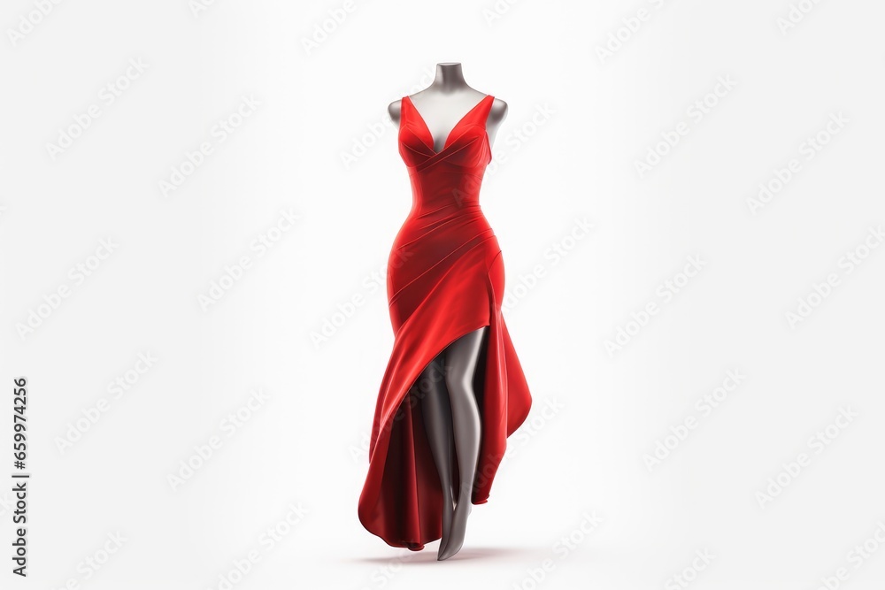 Fashionable red dress on a mannequin. 3d rendering Fashionable red dress on a mannequin. 3d rendering