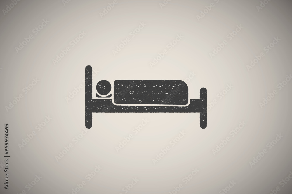 bed, sleep, hotel, room icon vector illustration in stamp style bed, sleep, hotel, room icon vector illustration in stamp style