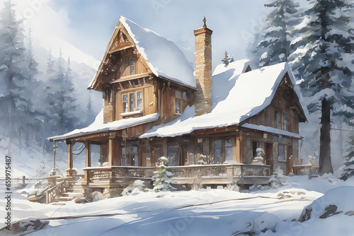 Wallpaper Mural wooden house in the mountains
Generative AI, 생성형, 인공지능 Torontodigital.ca