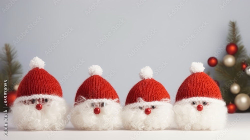 Fototapeta premium Festive Christmas Card with Red Hat