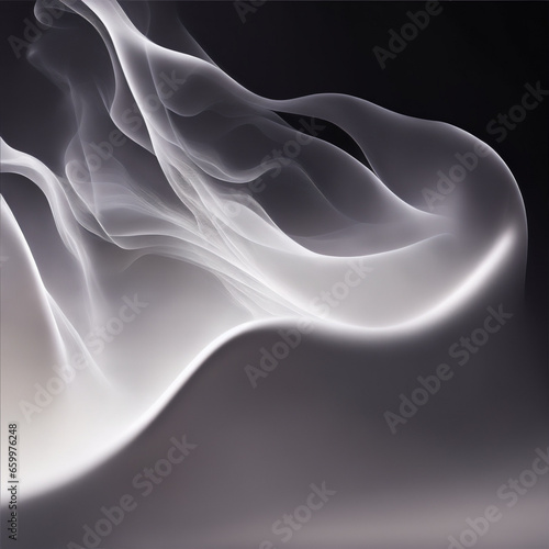 abstract smoke on black - Gray background - Gray abstract - Curves and lines - Generative AI