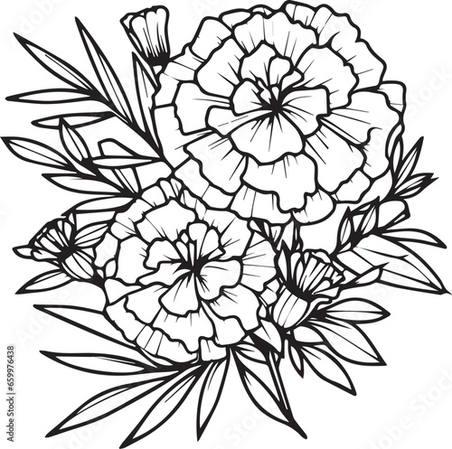 Marigold flower bouquet drawings, marigold flower bouquets, marigold flower arrangements, Mexican marigold drawings, french marigold bouquets,  french marigold drawing
