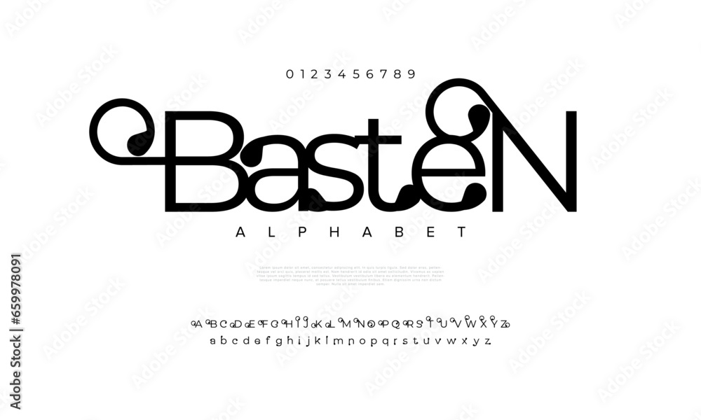 Basten creative modern urban alphabet font. Digital abstract moslem, futuristic, fashion, sport, minimal technology typography. Simple numeric vector illustration Basten creative modern urban alphabet font. Digital abstract moslem, futuristic, fashion, sport, minimal technology typography. Simple numeric vector illustration
