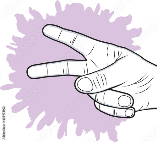Single hand Peace Sign-Vector Illustration