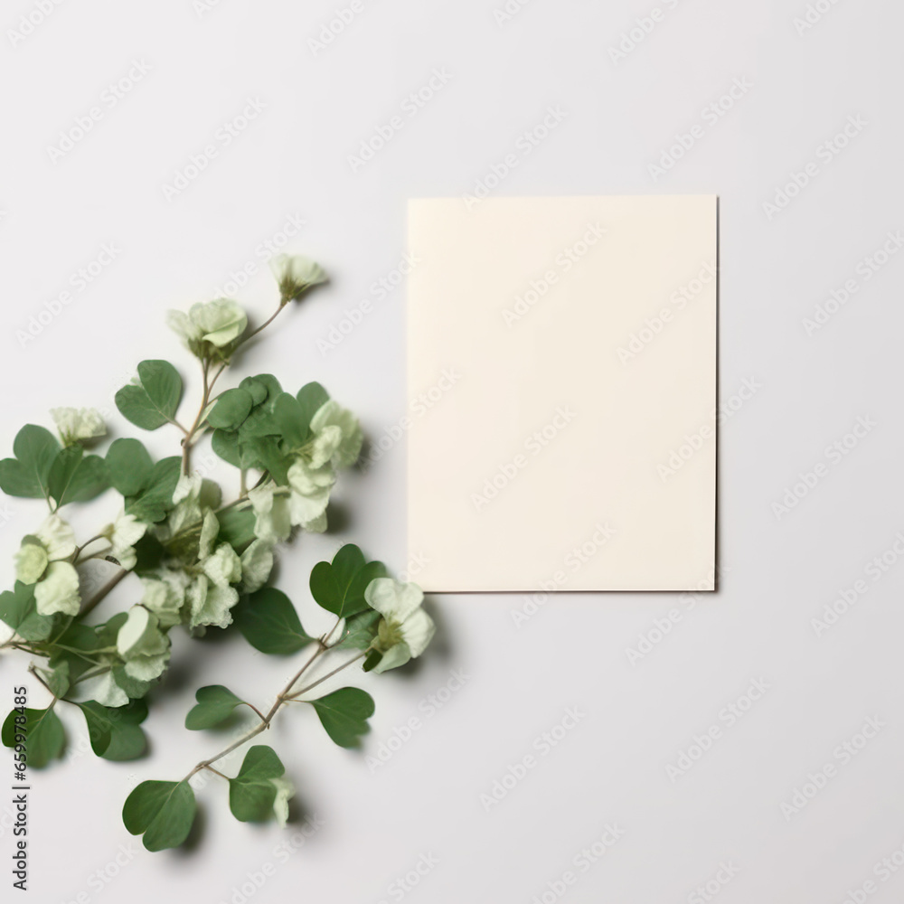 Blank green clover card flatlay mockup
Blank green clover card flatlay mockup