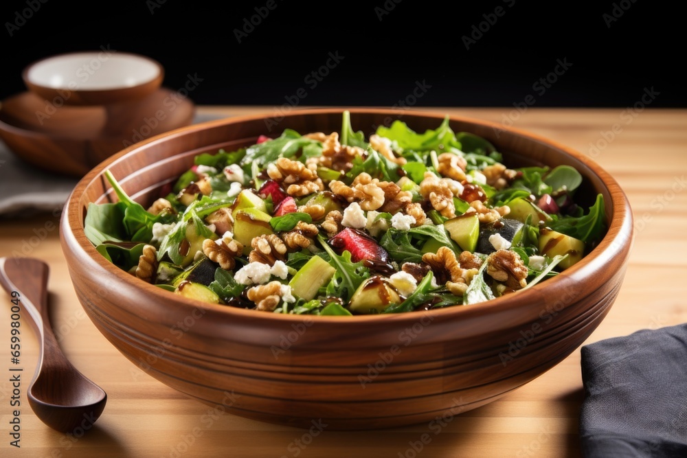 fig and walnut salad in a ceramic bowl fig and walnut salad in a ceramic bowl