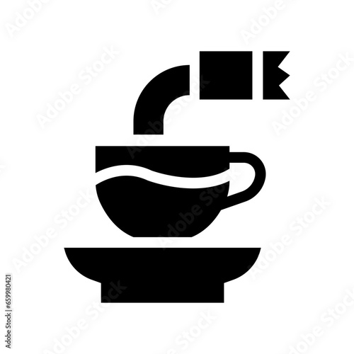 instant coffee glyph icon illustration vector graphic. Simple element illustration vector graphic, suitable for app, websites, and presentations isolated on white background