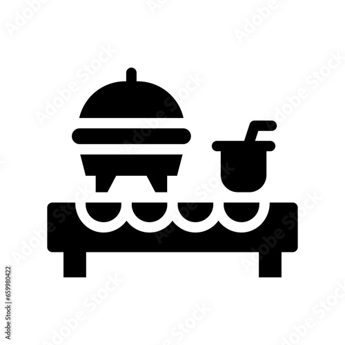 buffet glyph icon illustration vector graphic. Simple element illustration vector graphic, suitable for app, websites, and presentations isolated on white background