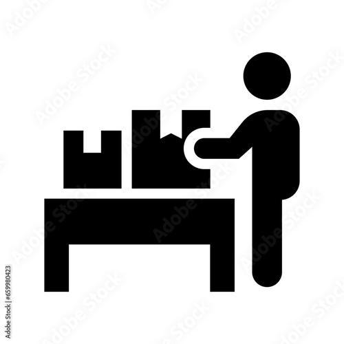 self pickup glyph icon illustration vector graphic. Simple element illustration vector graphic, suitable for app, websites, and presentations isolated on white background