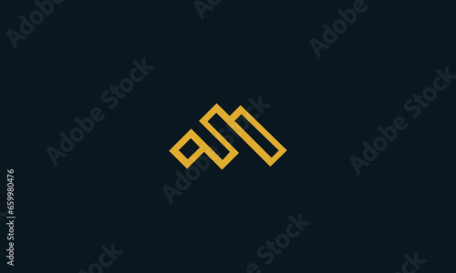 Vector modern and memorable initial letter mf or fm monogram logo
 photo