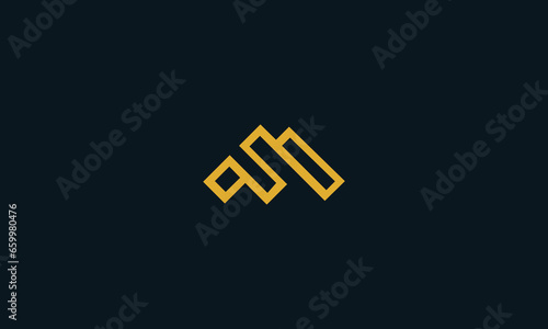 Vector modern and memorable initial letter mf or fm monogram logo
